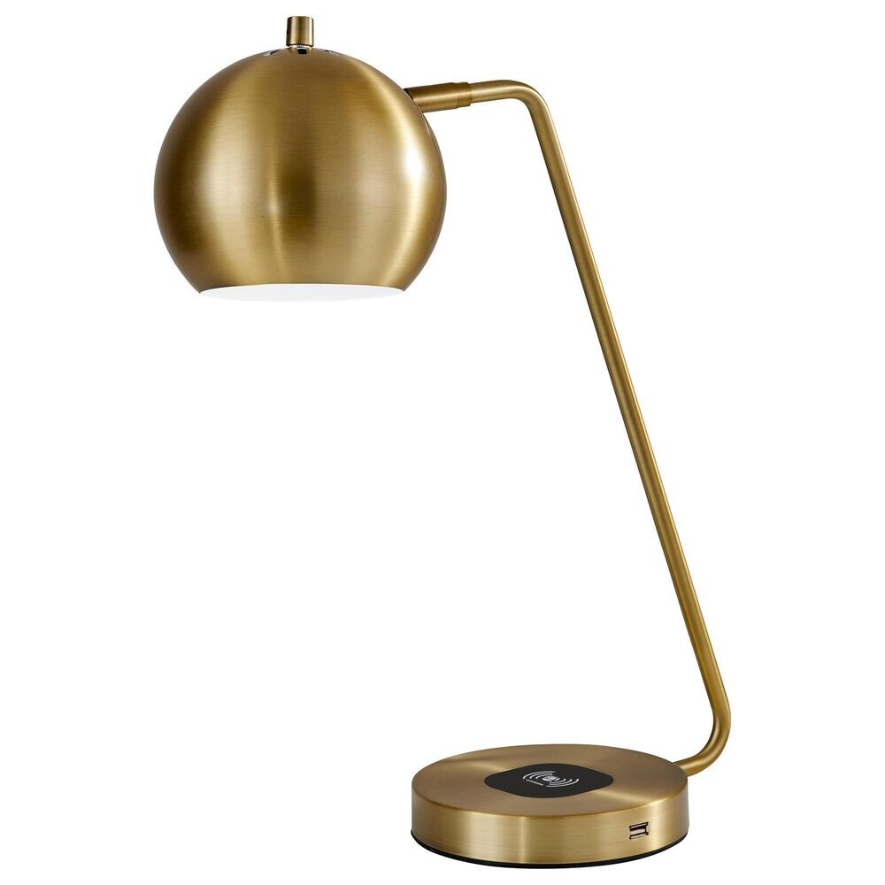 HomeRoots 21 Gold Metal Desk Table Lamp With Gold Shade