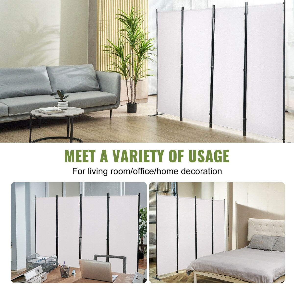 VEVOR Room Divider Folding Privacy Screens Divider Stand