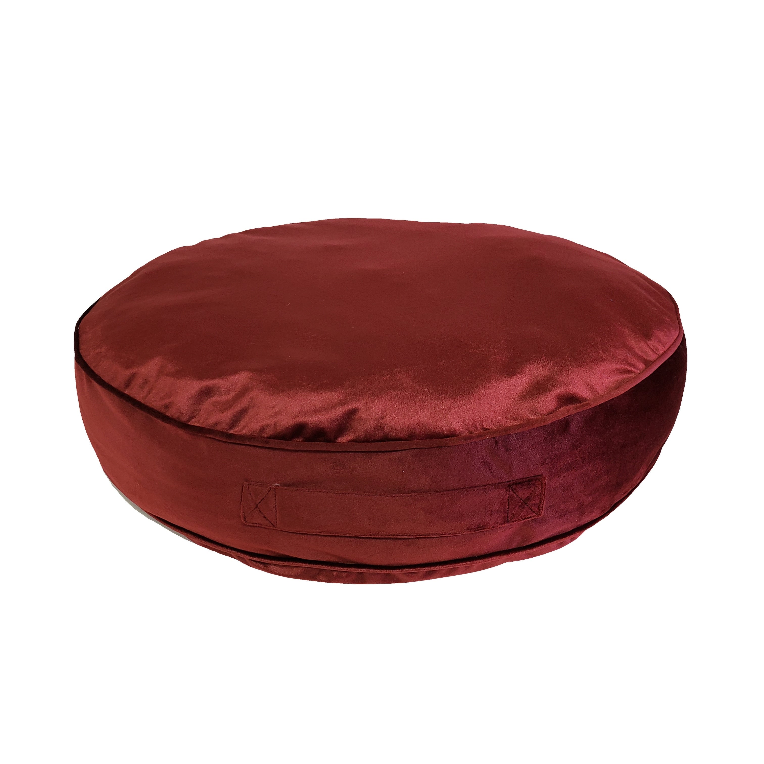 Edie At Home Panne Velvet Round Floor Pillow 24' Round Merlot