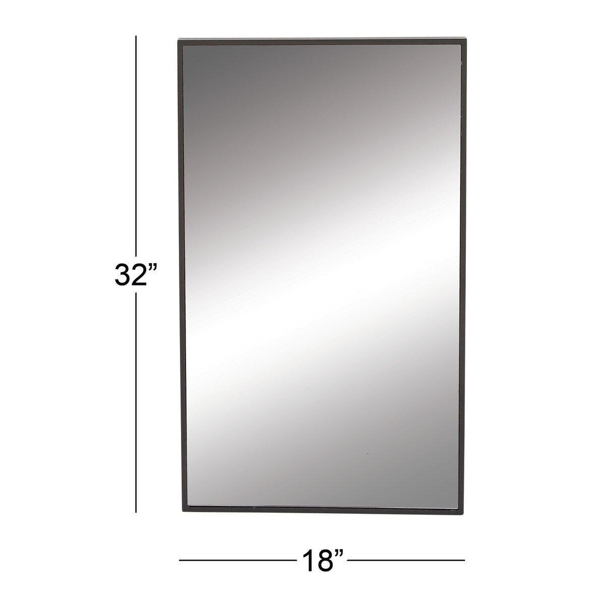 Wood Room Wall Mirror with Thin Minimalistic Frame - Black, White or Gold - Roche River Decor