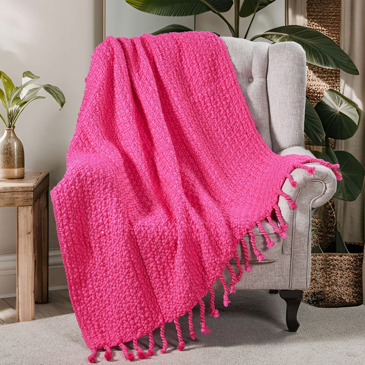 Home Soft Things Basket Weave Throw Super Soft Warm Blanket