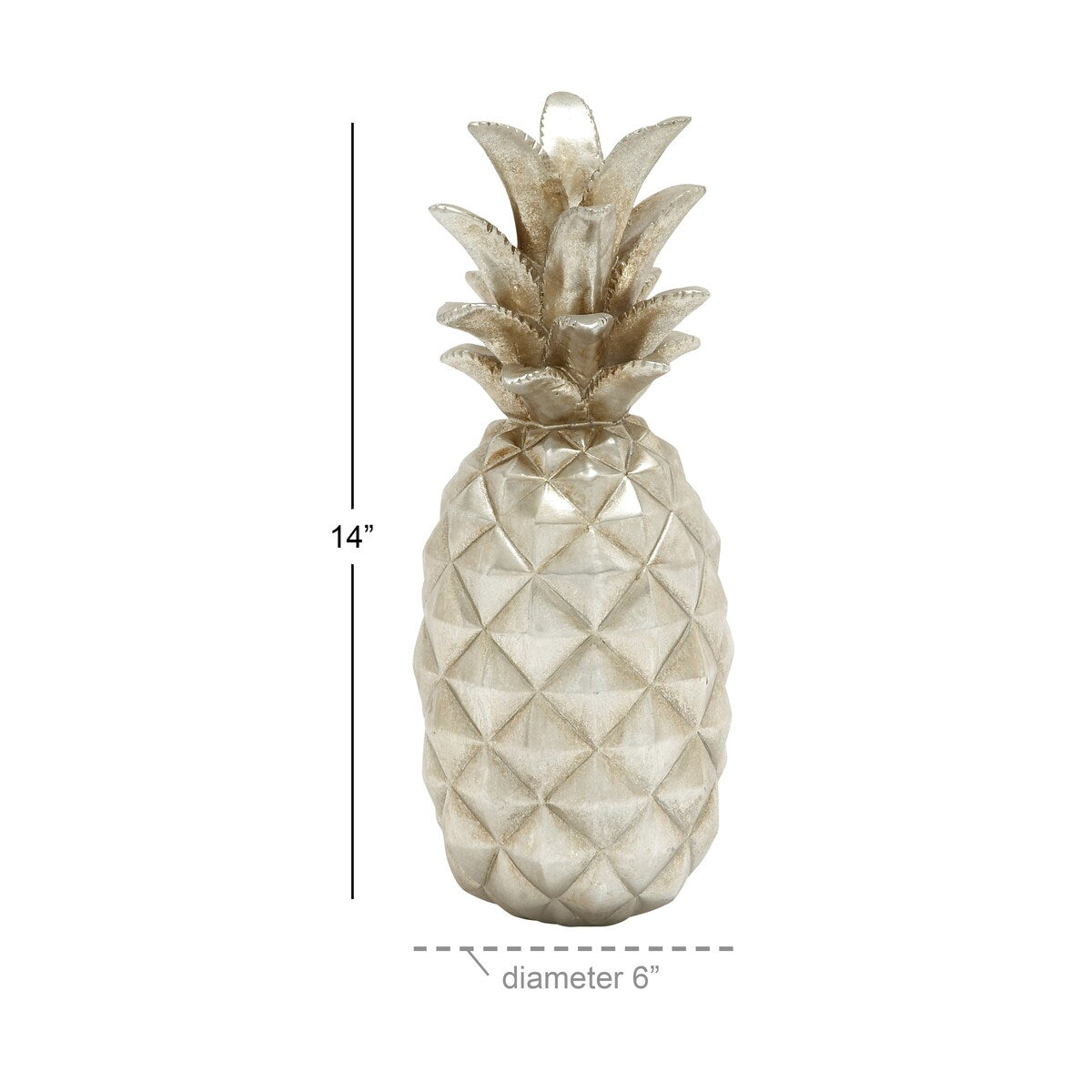 Polystone Fruit Pineapple Decorative Sculpture - Gold or Silver - Roche River Decor