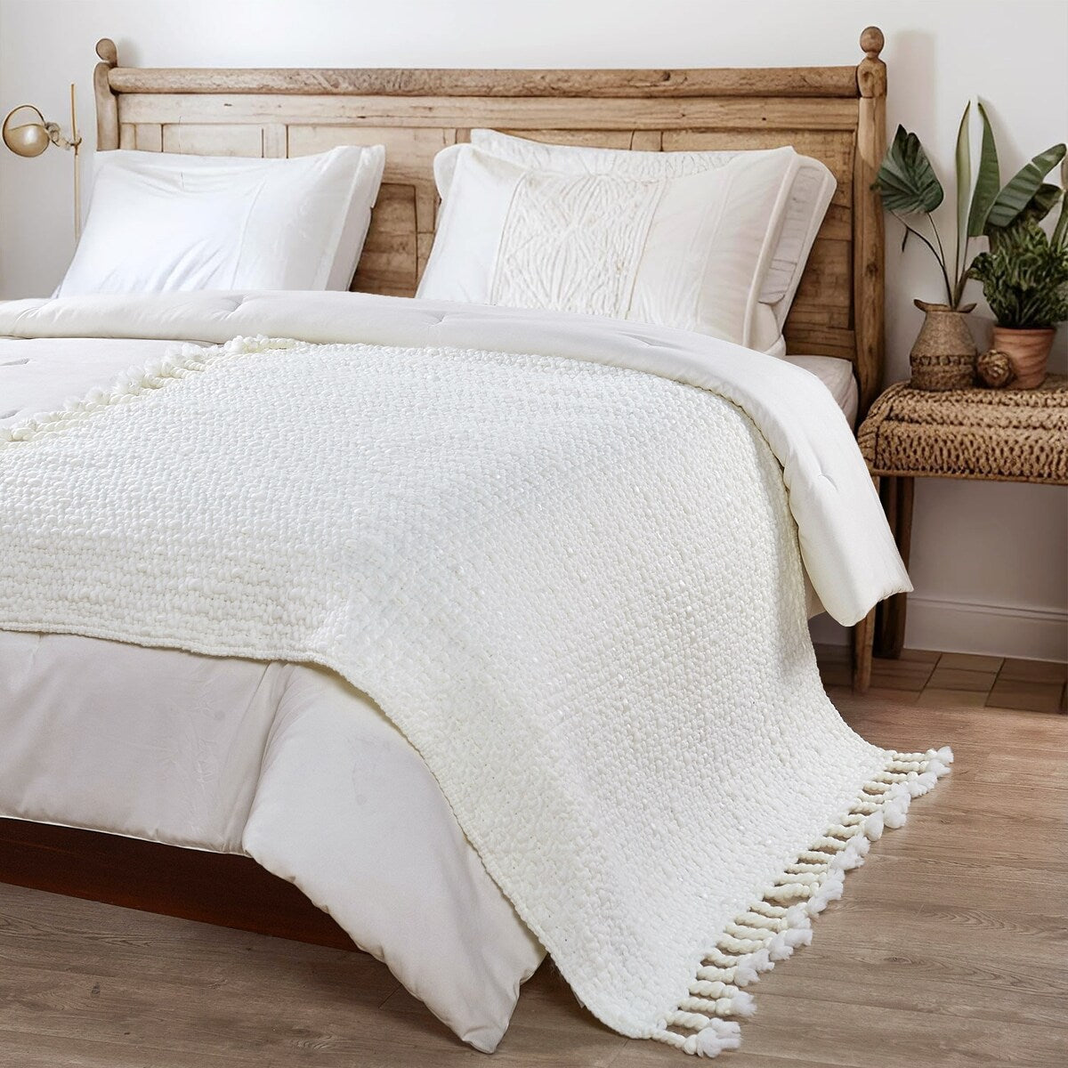 Home Soft Things Basket Weave Throw Super Soft Warm Blanket