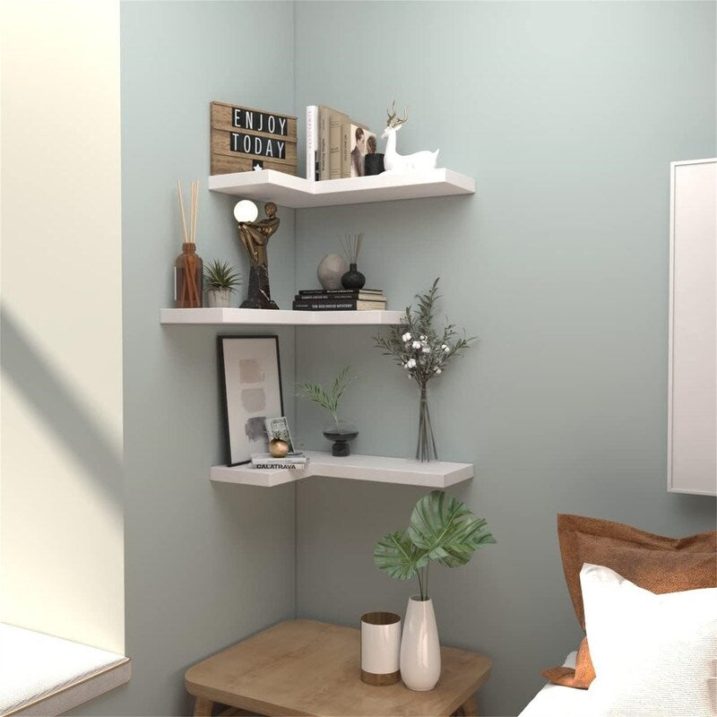 Corner Shelves Wall Mounted Set of 3 - 17.3D x 11.8W x 3.15H