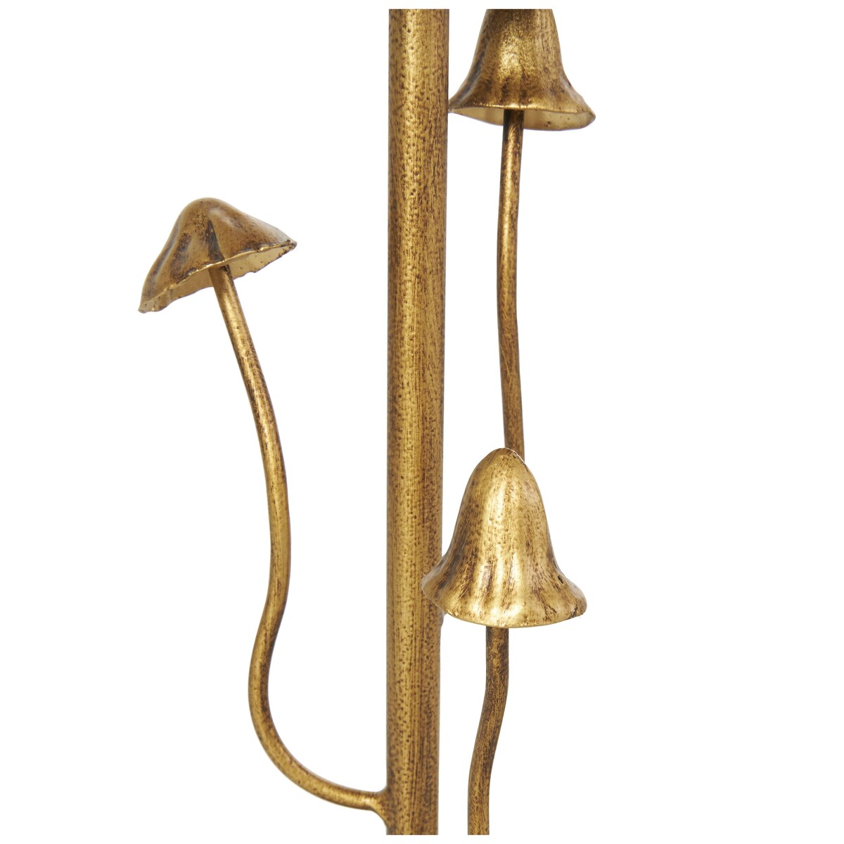 Metal Abstract Mushroom Inspired Decorative Candle Holder - Set of 2 Gold - Roche River Decor