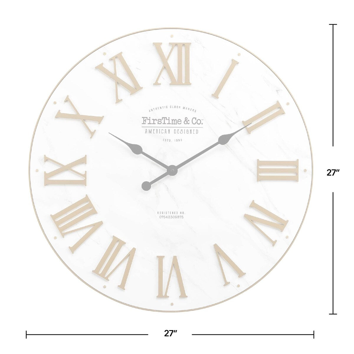 FirsTime & Co. Emmett Farmhouse Shiplap 27-in. Round Wall Clock