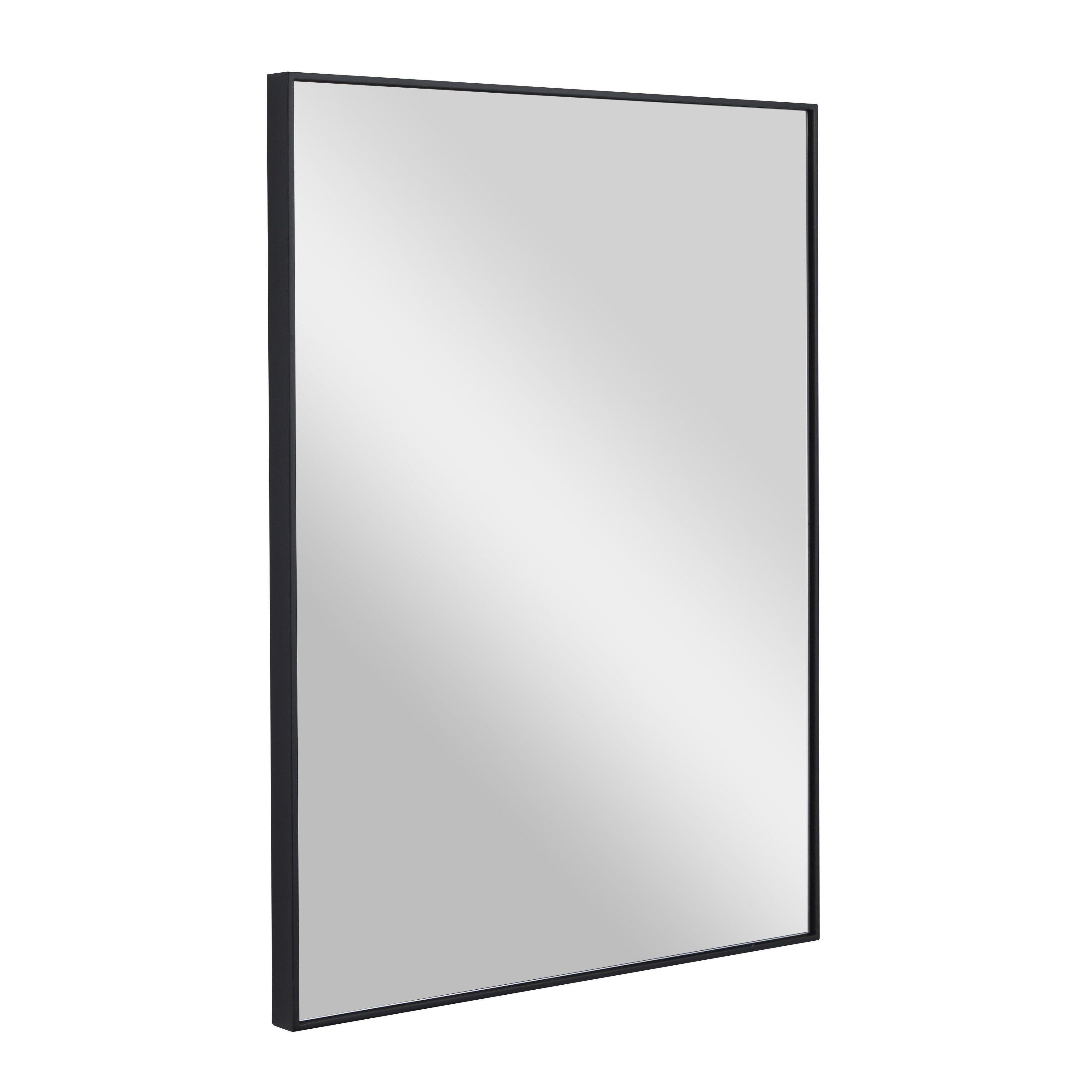 Wood Room Wall Mirror with Thin Minimalistic Frame - Black, White or Gold - Roche River Decor