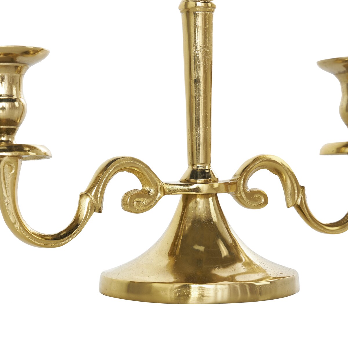 Aluminum Metal Scrolled Candelabra - Gold or Silver - The Novogratz