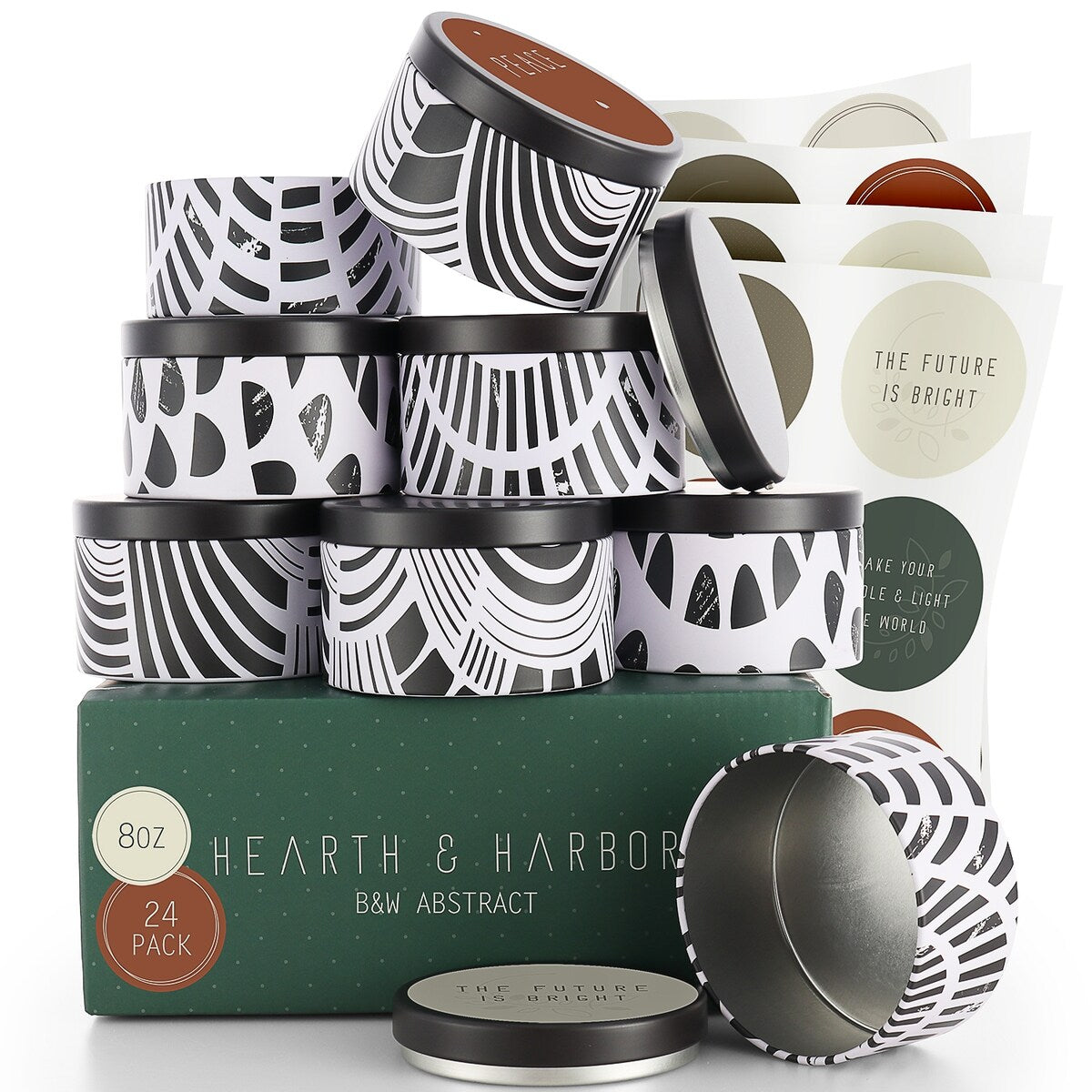 Hearth & Harbor Candle Tins - Candle Jars for Making Candles - DIY Candle Containers with Lids