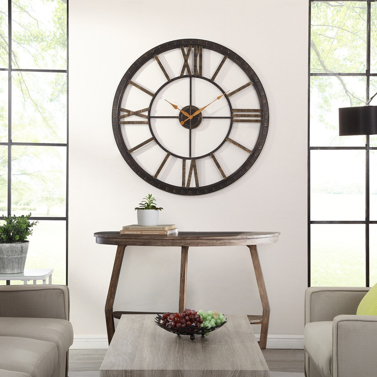 FirsTime & Co. Big Time Modern Roman Numeral Wall Clock