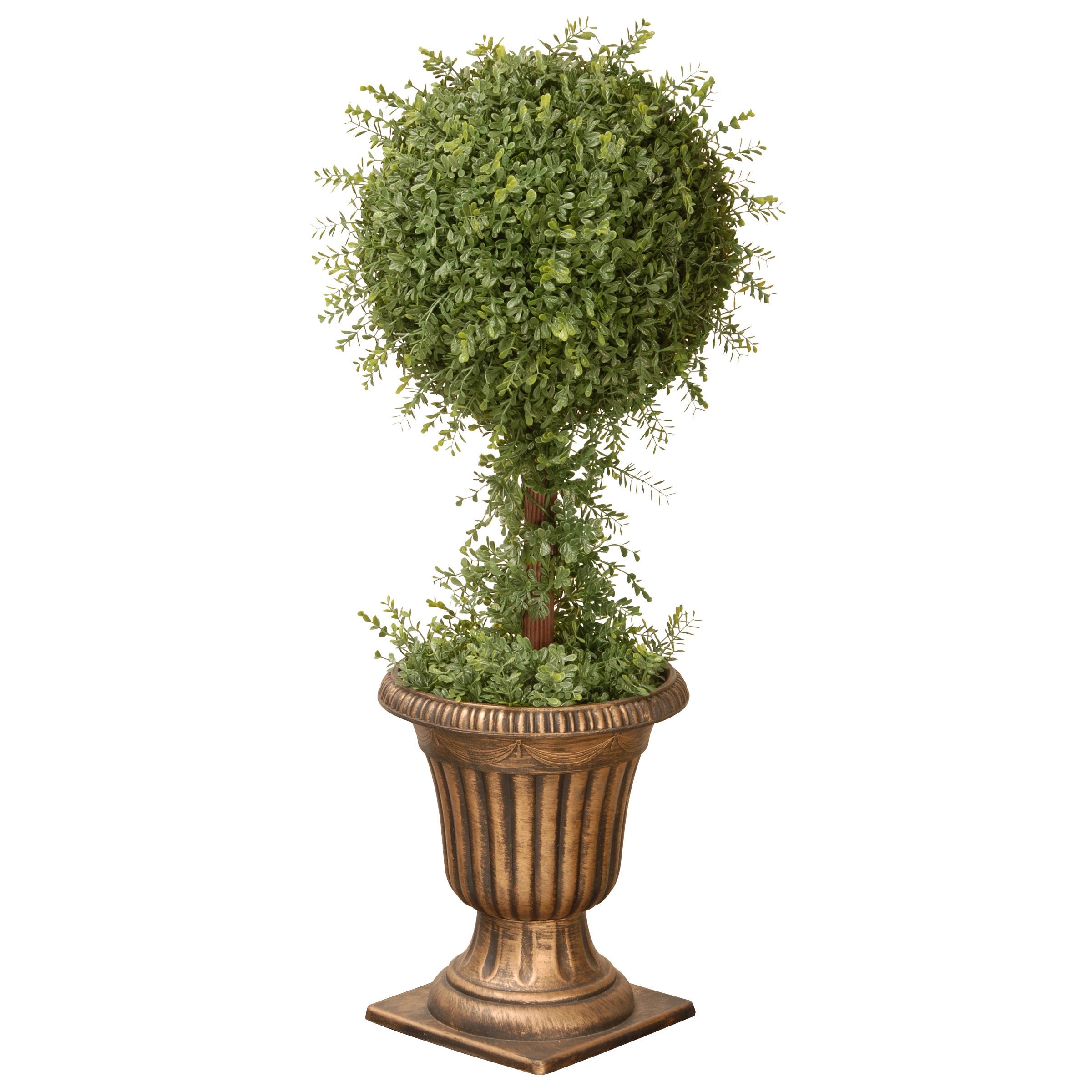 National Tree Company 36 in. Mini Tea Leaf 1-ball Topiary in Urn