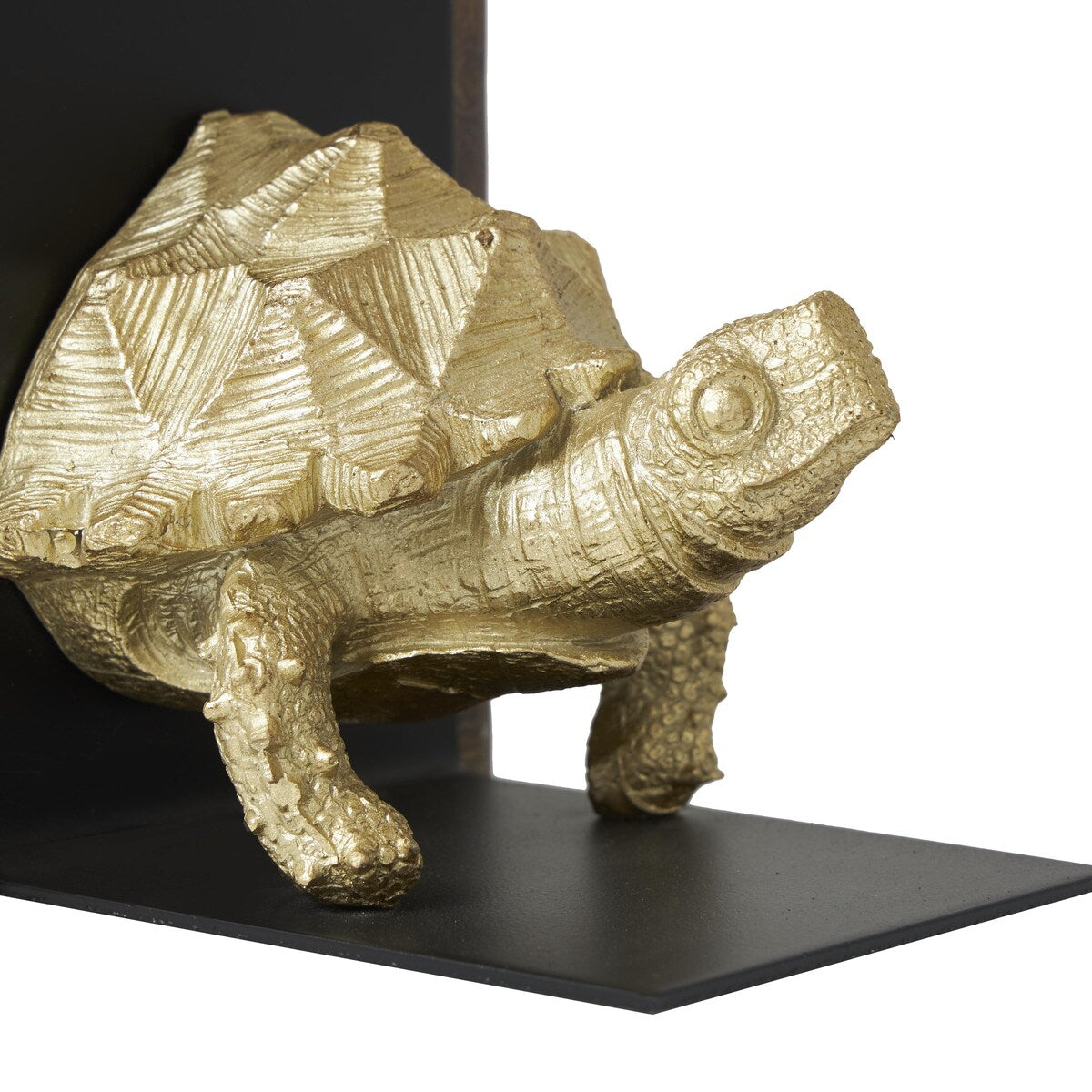 Polystone Turtle Decorative Bookends with Black Stands - Set of 2 Brass - CosmoLiving by Cosmopolitan