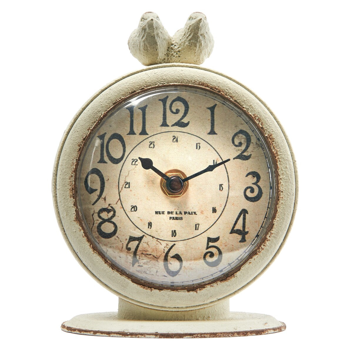 Pewter Mantel Clock with Birds