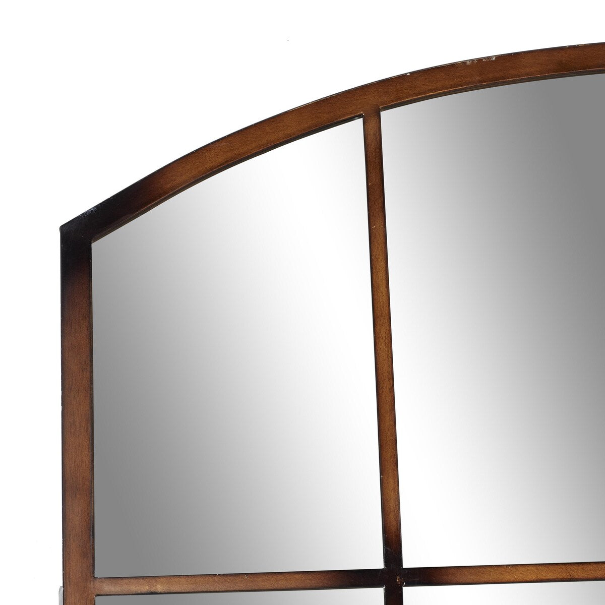 Metal Window Pane Inspired Grid Room Wall Mirror - Copper, Brown, Black - Roche River Decor