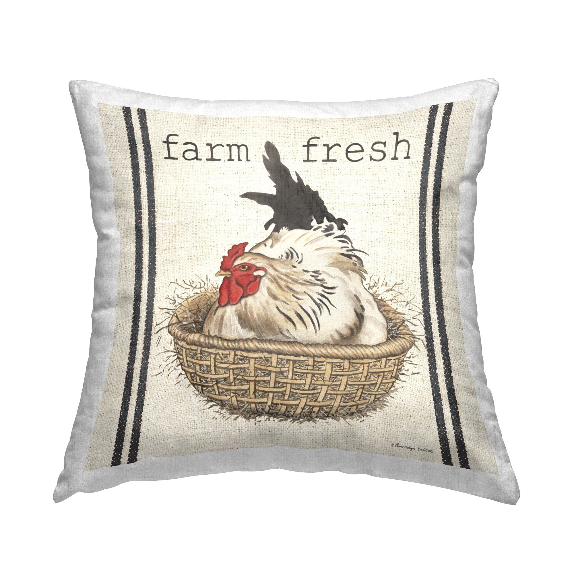 Stupell Farm Fresh Chicken Eggs Decorative Printed Throw Pillow Design by Gwendolyn Babbit