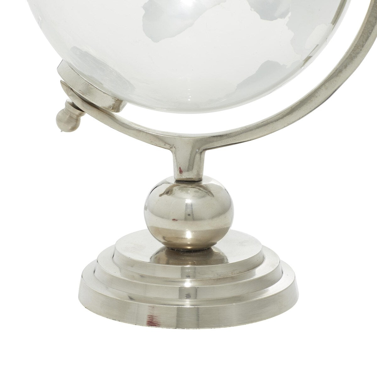 Aluminum Metal Globe with Tiered Base - Copper, Gold or Silver - Roche River Decor