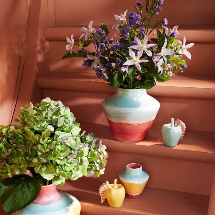 Khler Poppery Vase, Pink/Mint/Yellow - H: 4.7