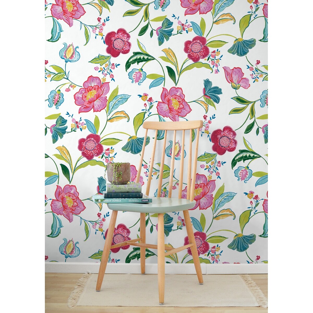 NextWall Painterly Floral Peel and Stick Wallpaper