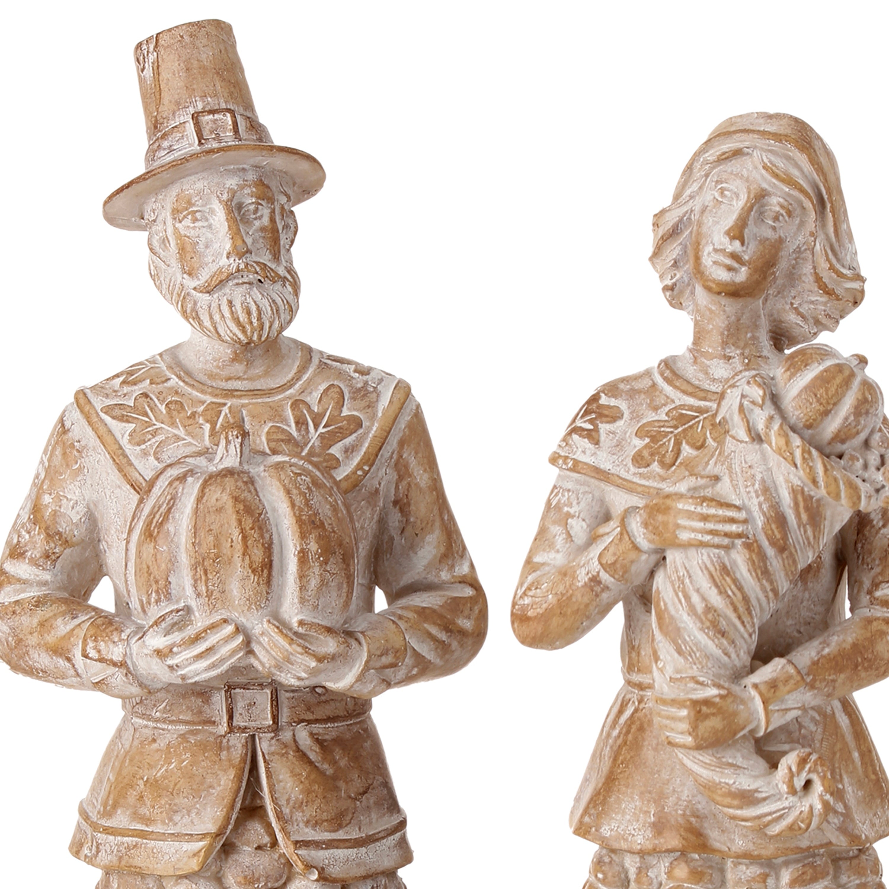 9-9.5 Resin Pilgrim With Corn Base Set of 2