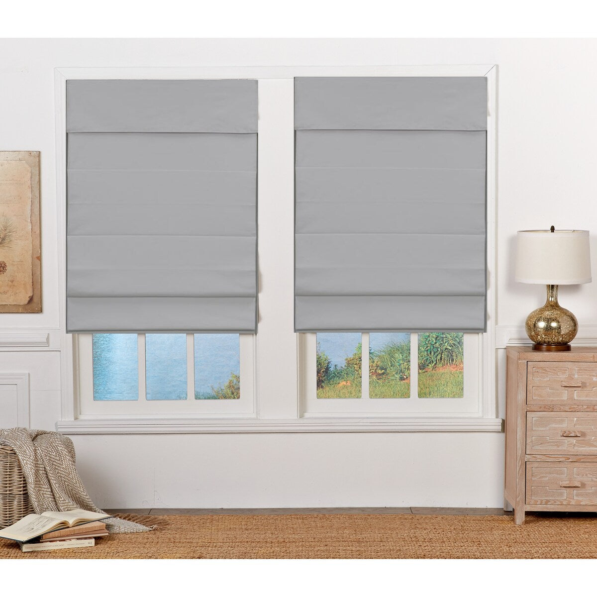 Regal Estate 72-inch Light Grey Insulating Cordless Roman Shade