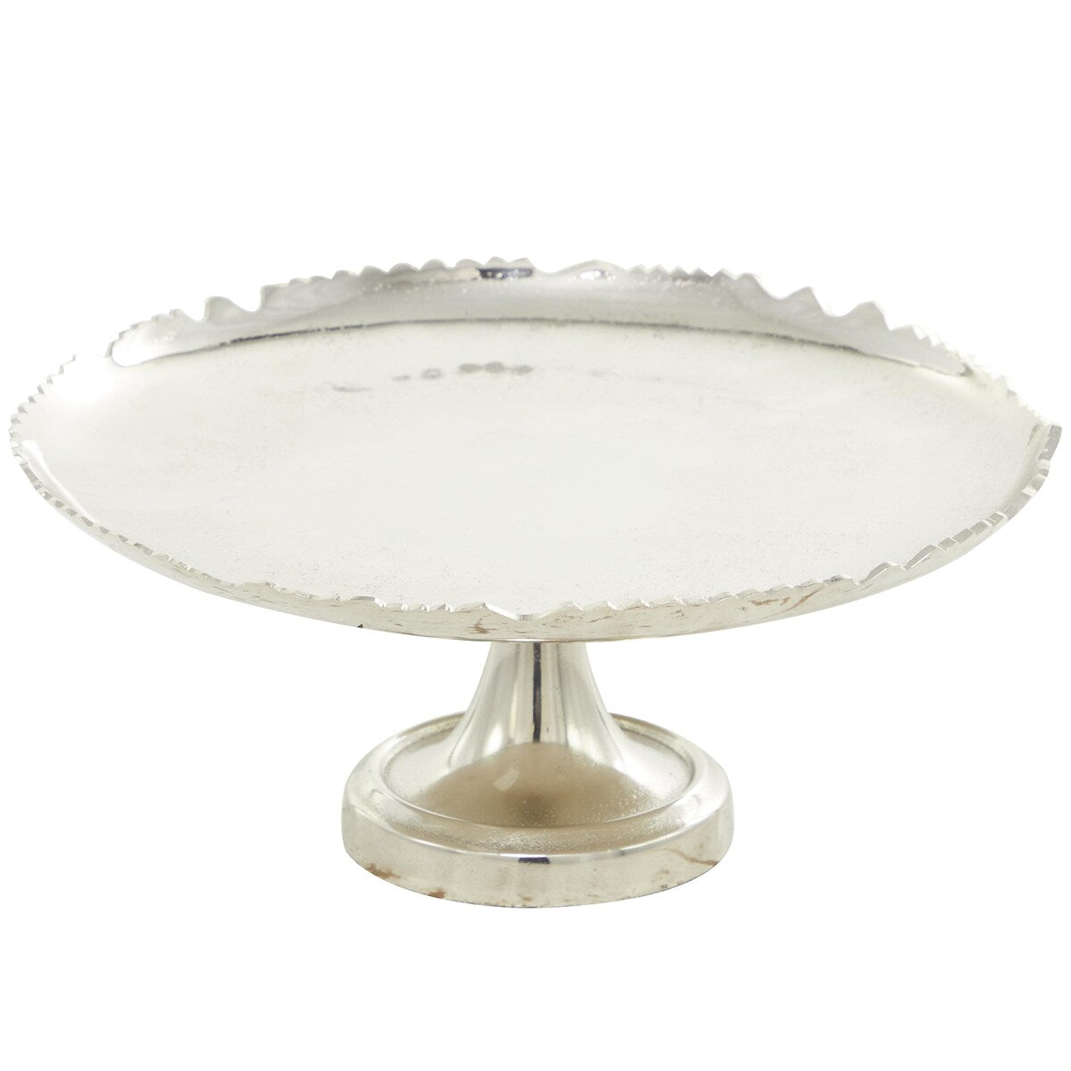 Aluminum Metal Cake Stand with Pedestal Base - Silver or Gold - CosmoLiving by Cosmopolitan