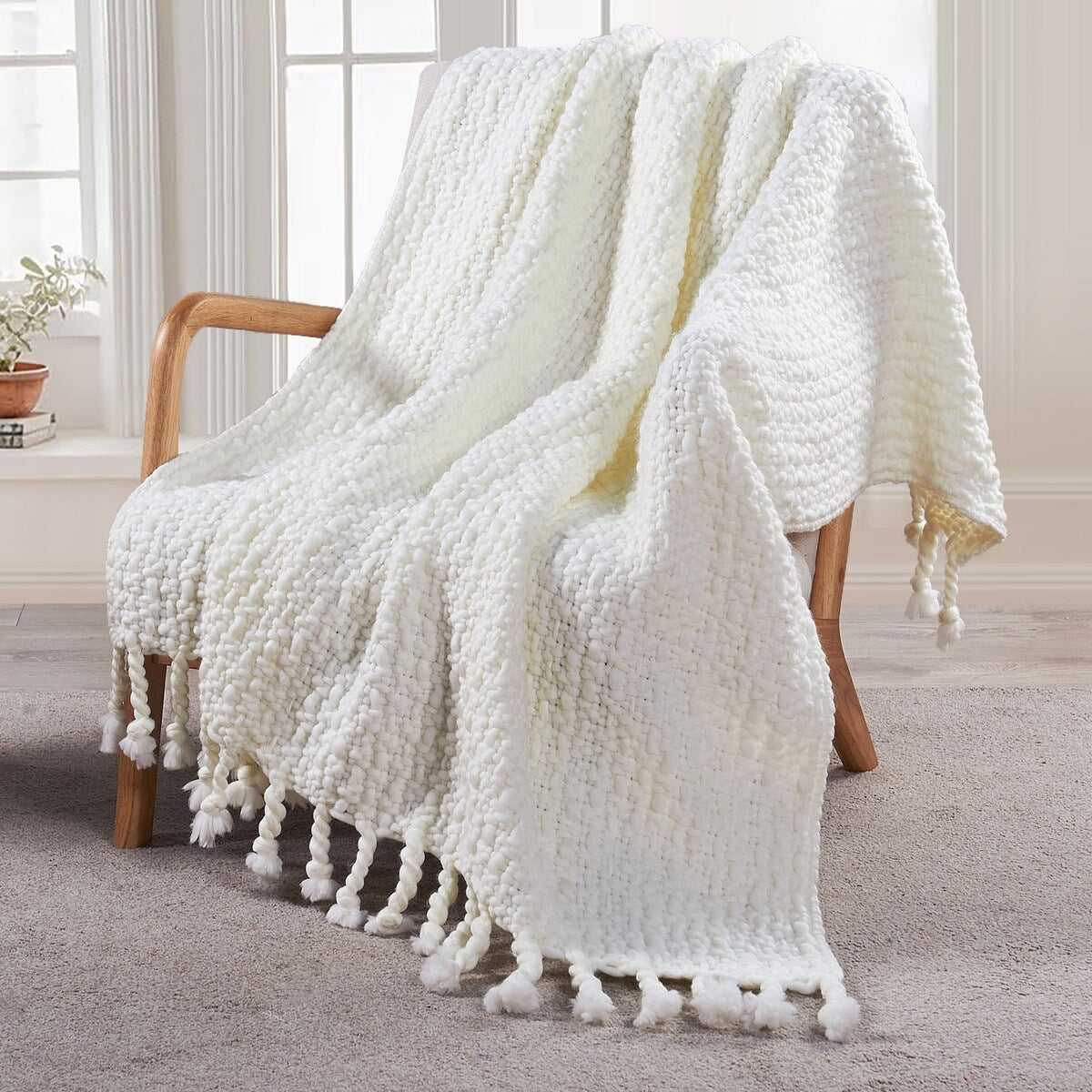 Home Soft Things Basket Weave Throw Super Soft Warm Blanket