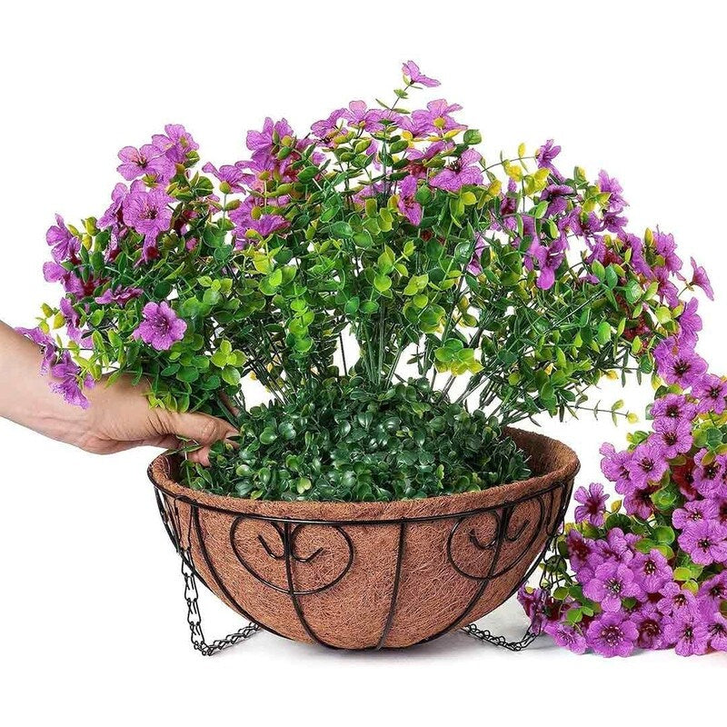 Artificial Fake Hanging Plants Flowers with Basket Outdoor Decor Faux Silk Daisy Flower Arrangements in Pot Planter