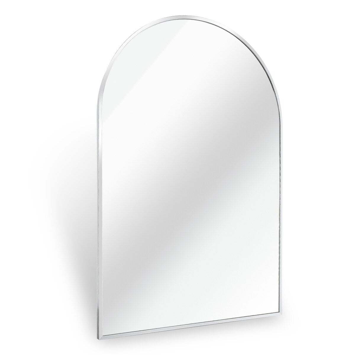 Modern Arched-Top Wall Mirror, Metal Framed Wall Mount Bathroom HD Vanity Mirror