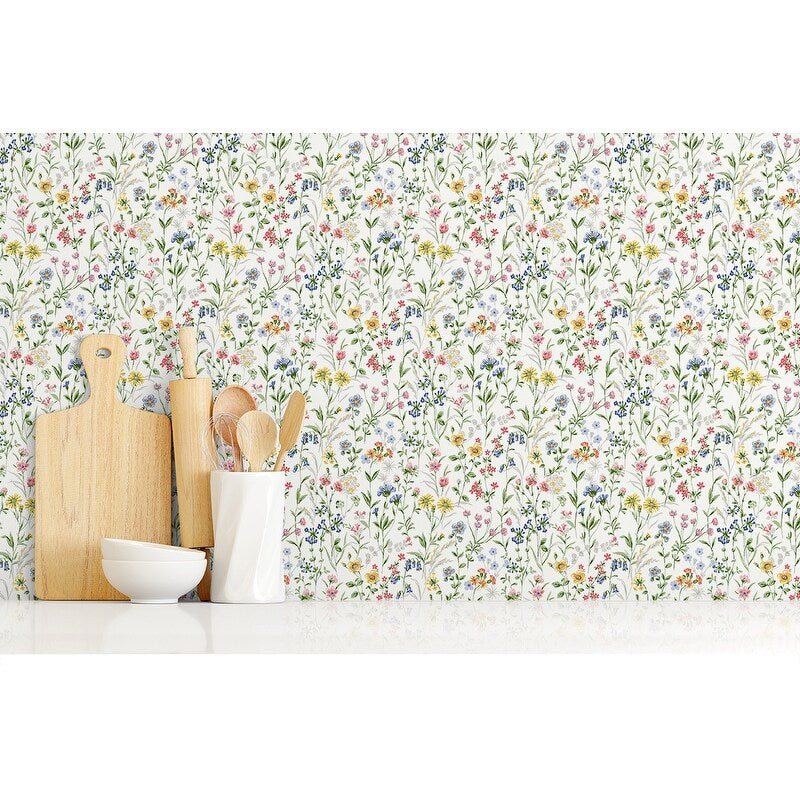 NextWall Wildflowers Peel and Stick Wallpaper