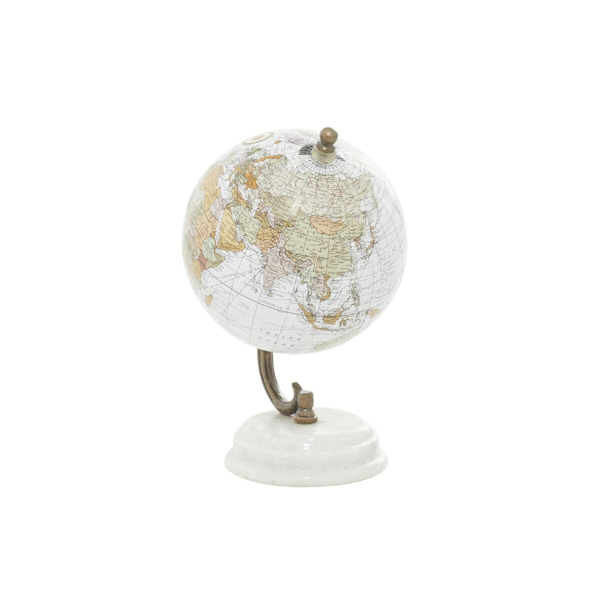 Marble Globe with White Marble Base - White - Roche River Decor