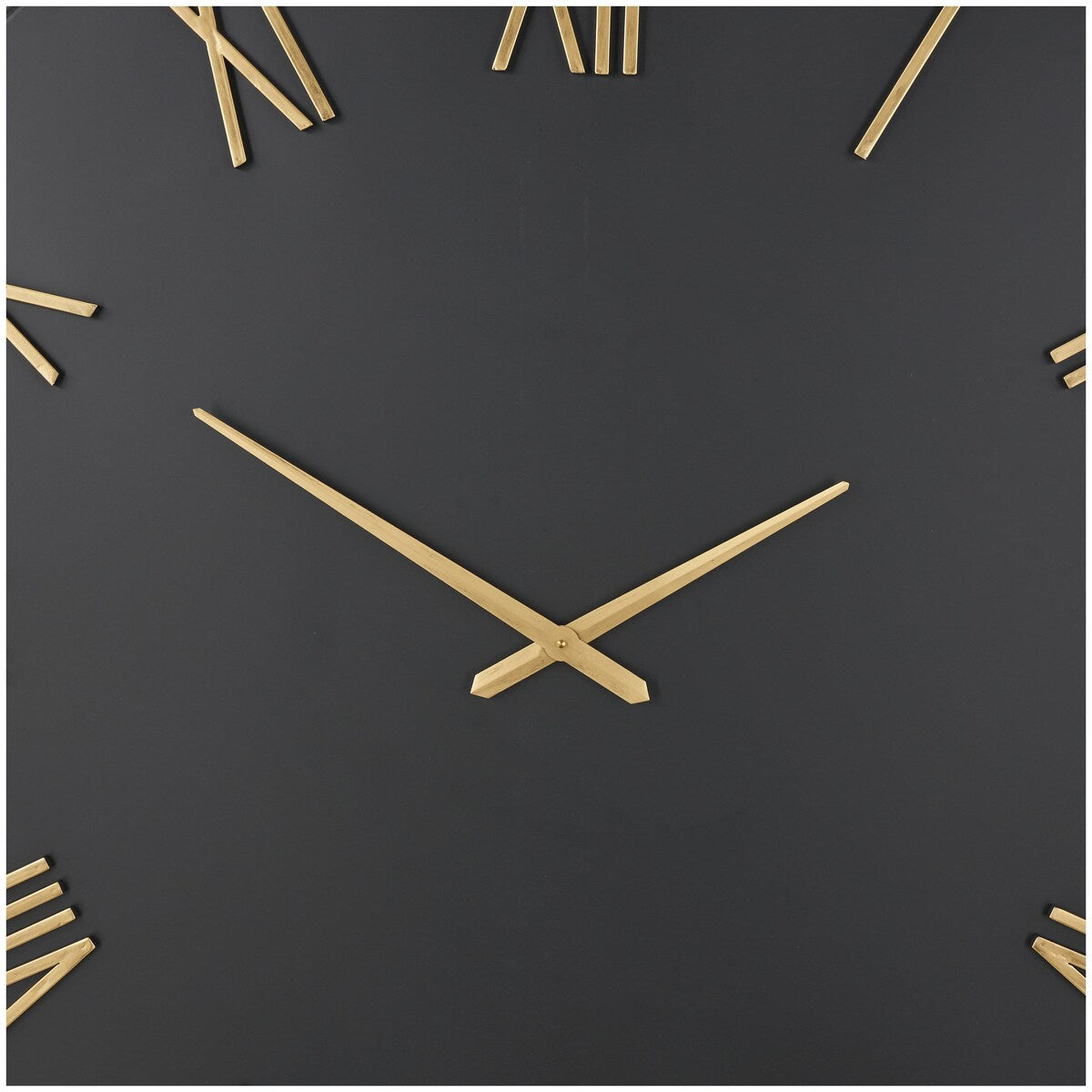 Metal Decorative Wall Clock with Gold Hands and Numbers - Black or White - Roche River Decor