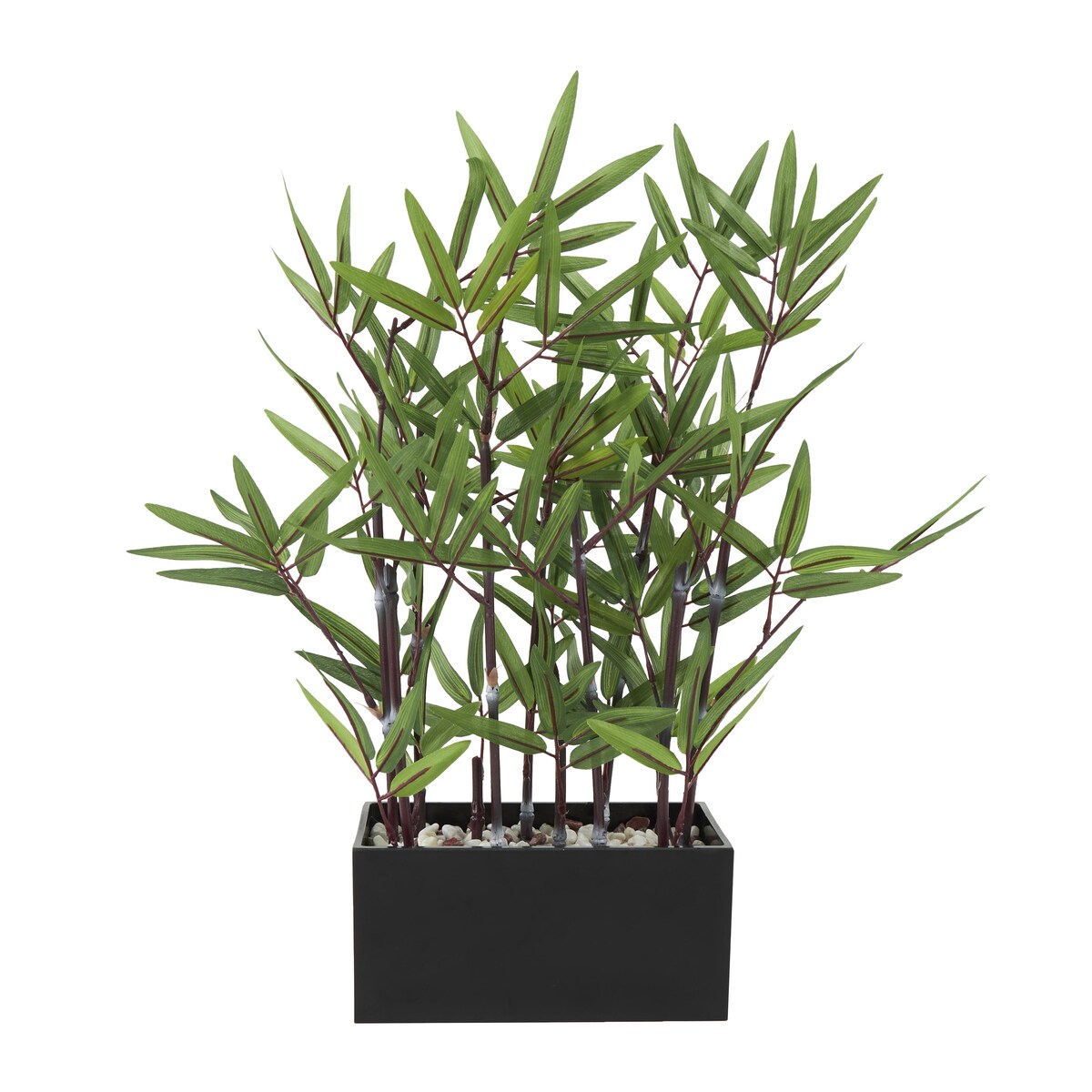 Faux Foliage Artificial Plant with Black Melamine Pot - Green - Roche River Decor