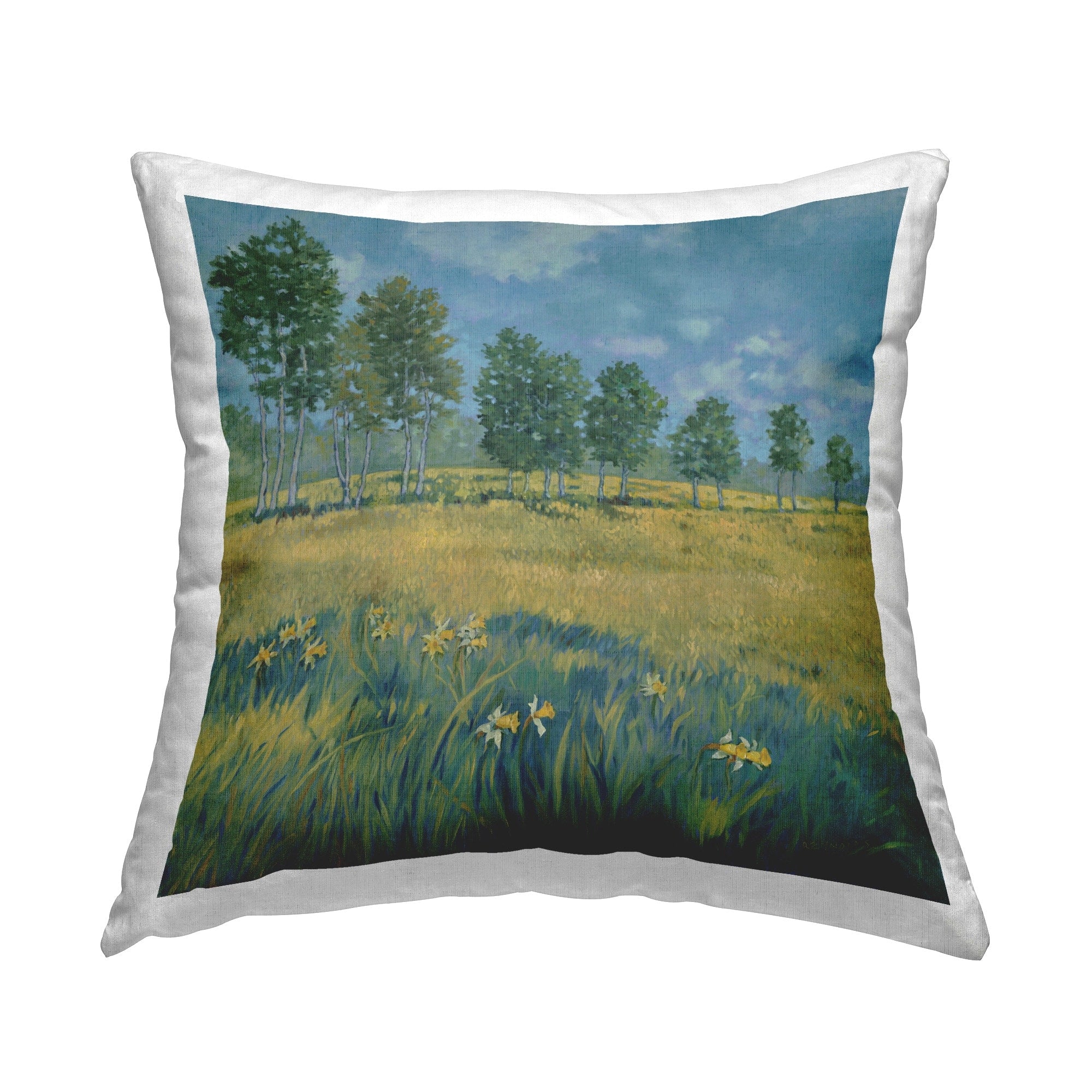 Stupell Daffodil Field Landscape Decorative Printed Throw Pillow Design by Graham Reynolds