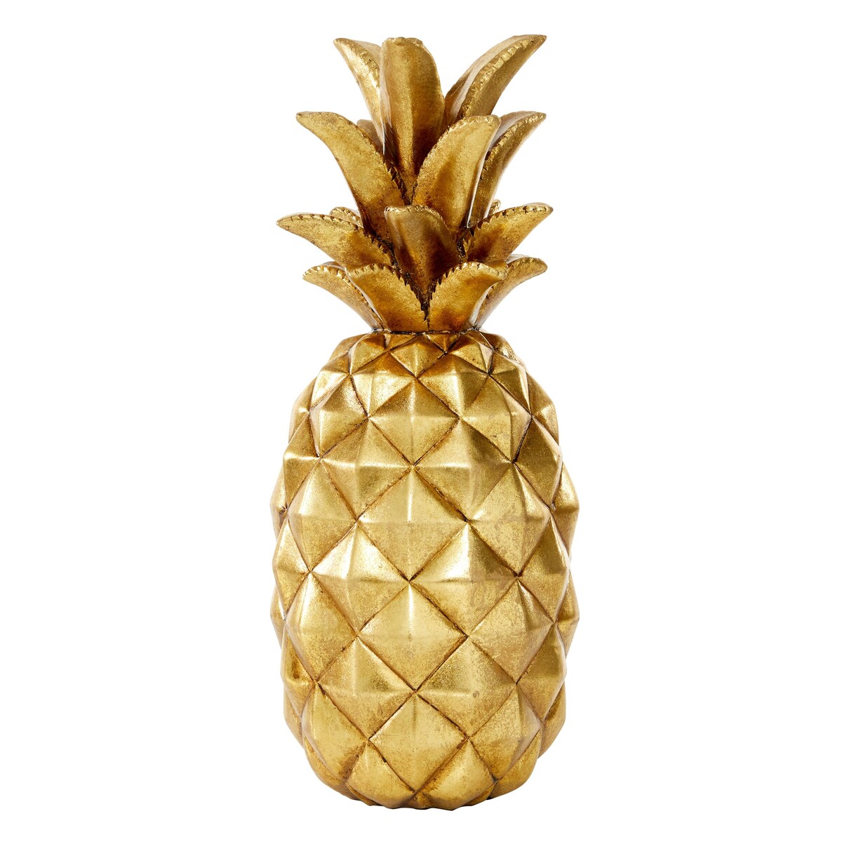 Polystone Fruit Pineapple Decorative Sculpture - Gold or Silver - Roche River Decor