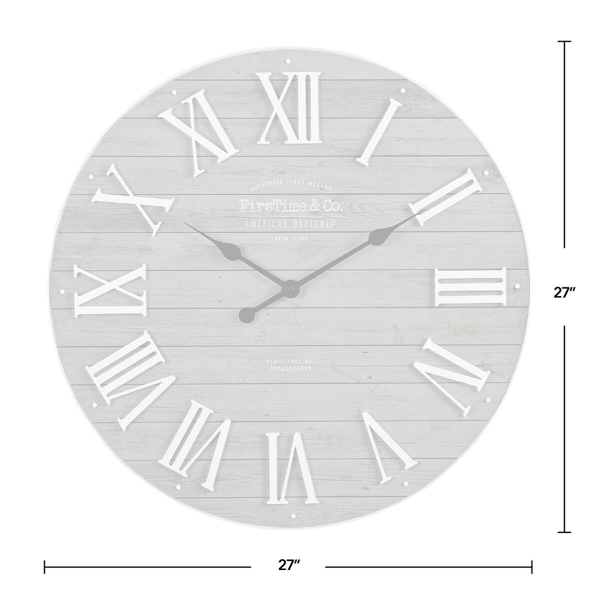 FirsTime & Co. Emmett Farmhouse Shiplap 27-in. Round Wall Clock