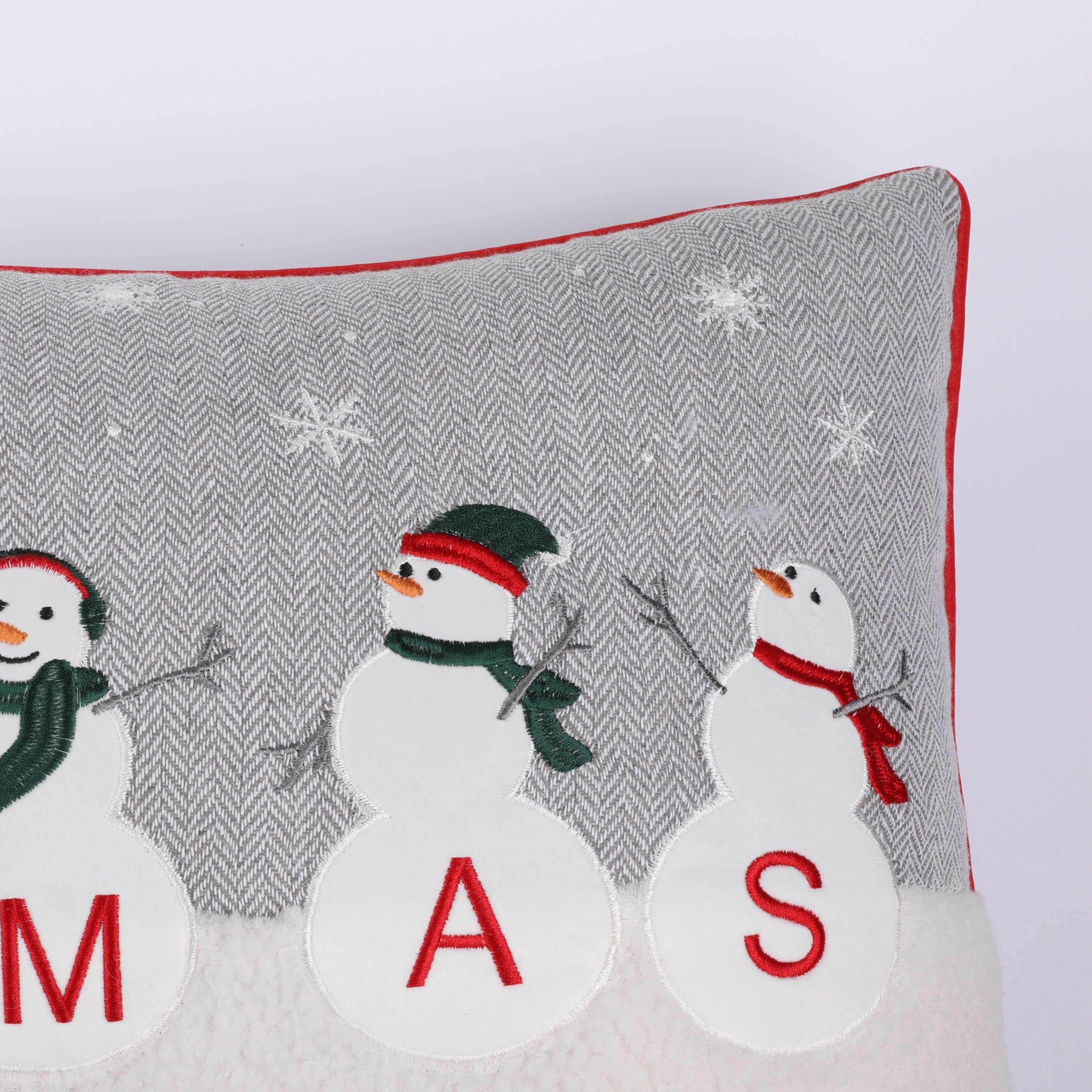 Christmas Snowmen Lumbar Throw Pillow