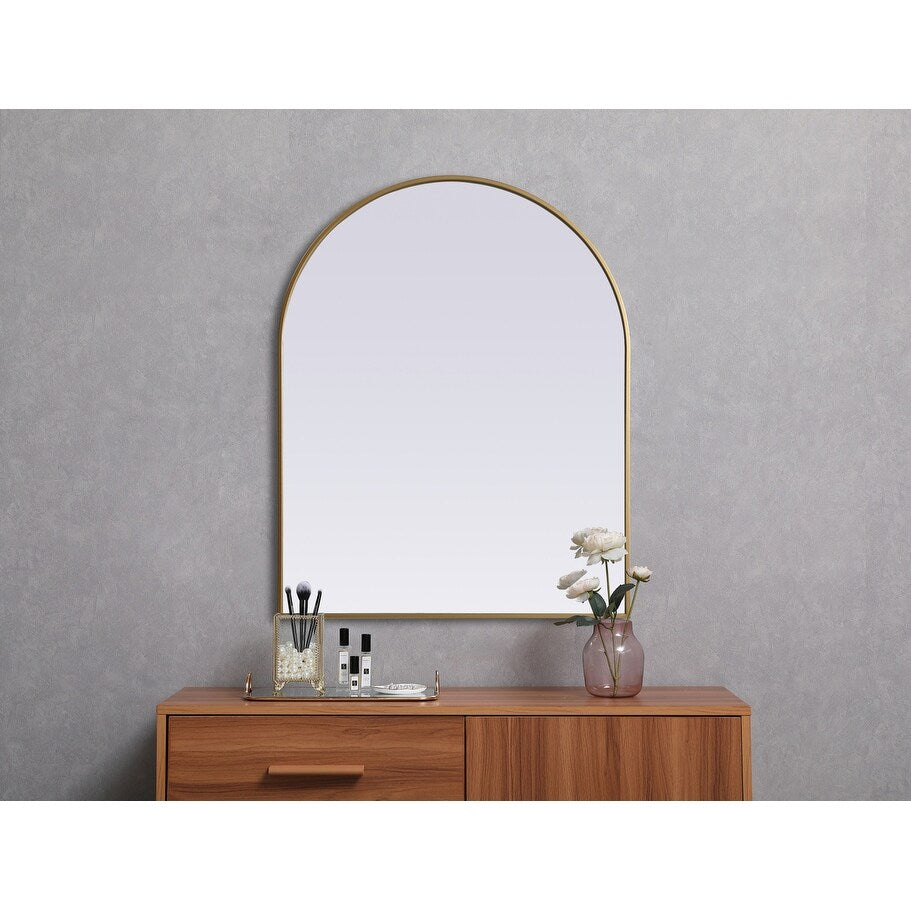 Indigo Home Metal Frame Arch Mirror 33x42 Inch