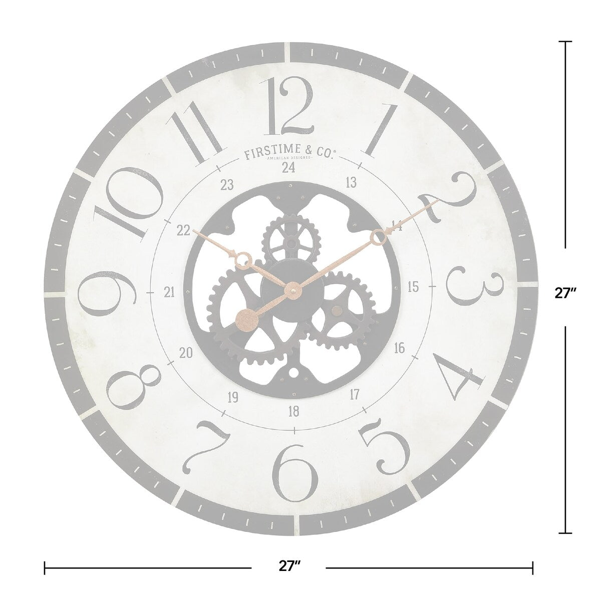 FirsTime & Co. Carlisle Gears Wall Clock, Wood, 27 x 2 x 27 in, American Designed