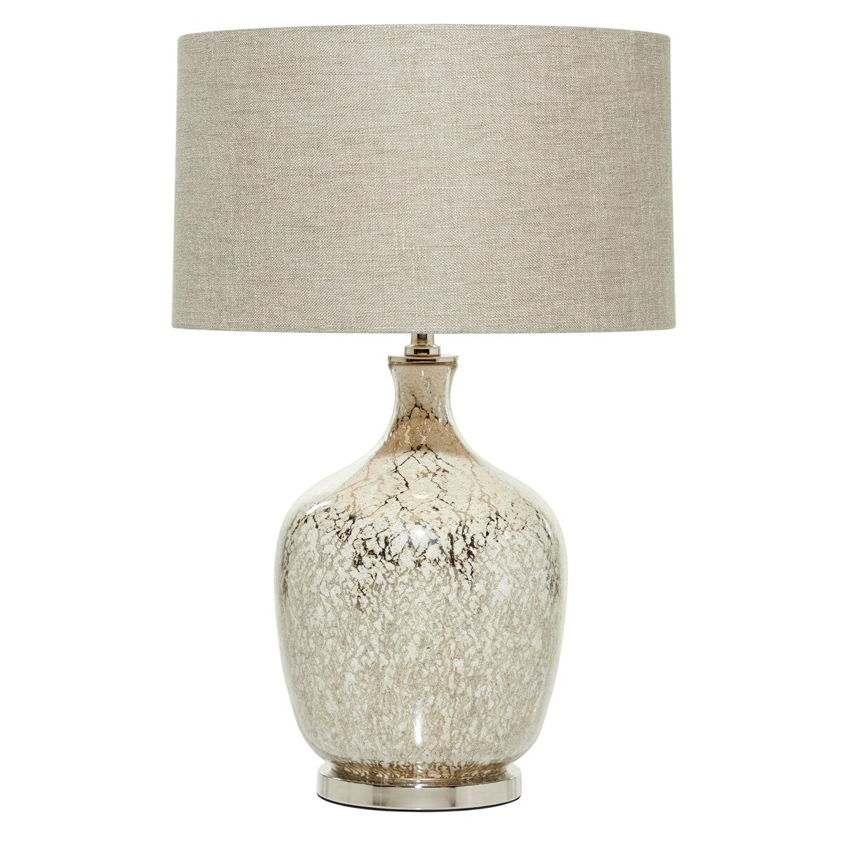 Glass Room Table Lamp with Faux Mercury Glass Finish - Silver - Roche River Decor