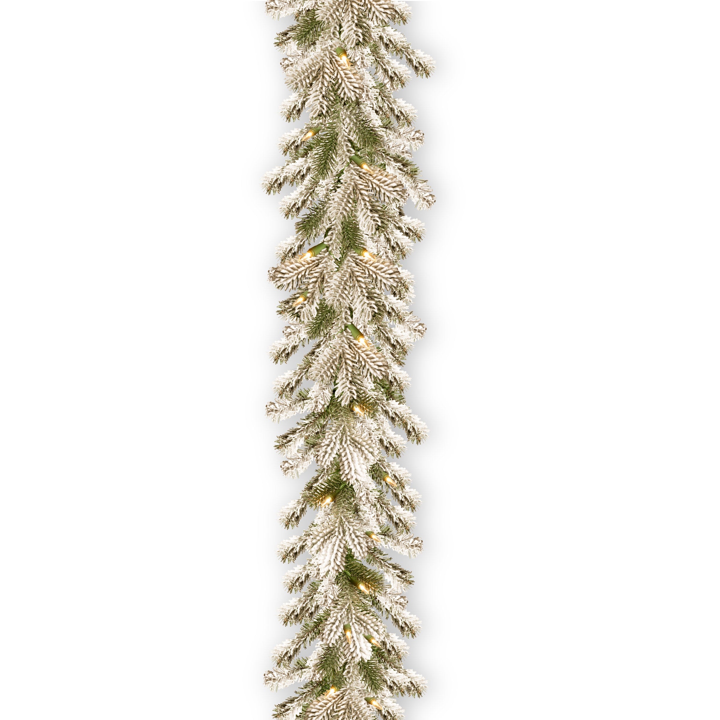 National Tree Company 9 ft. Snowy Heffield Spruce Garland with Clear Lights - 9 ft