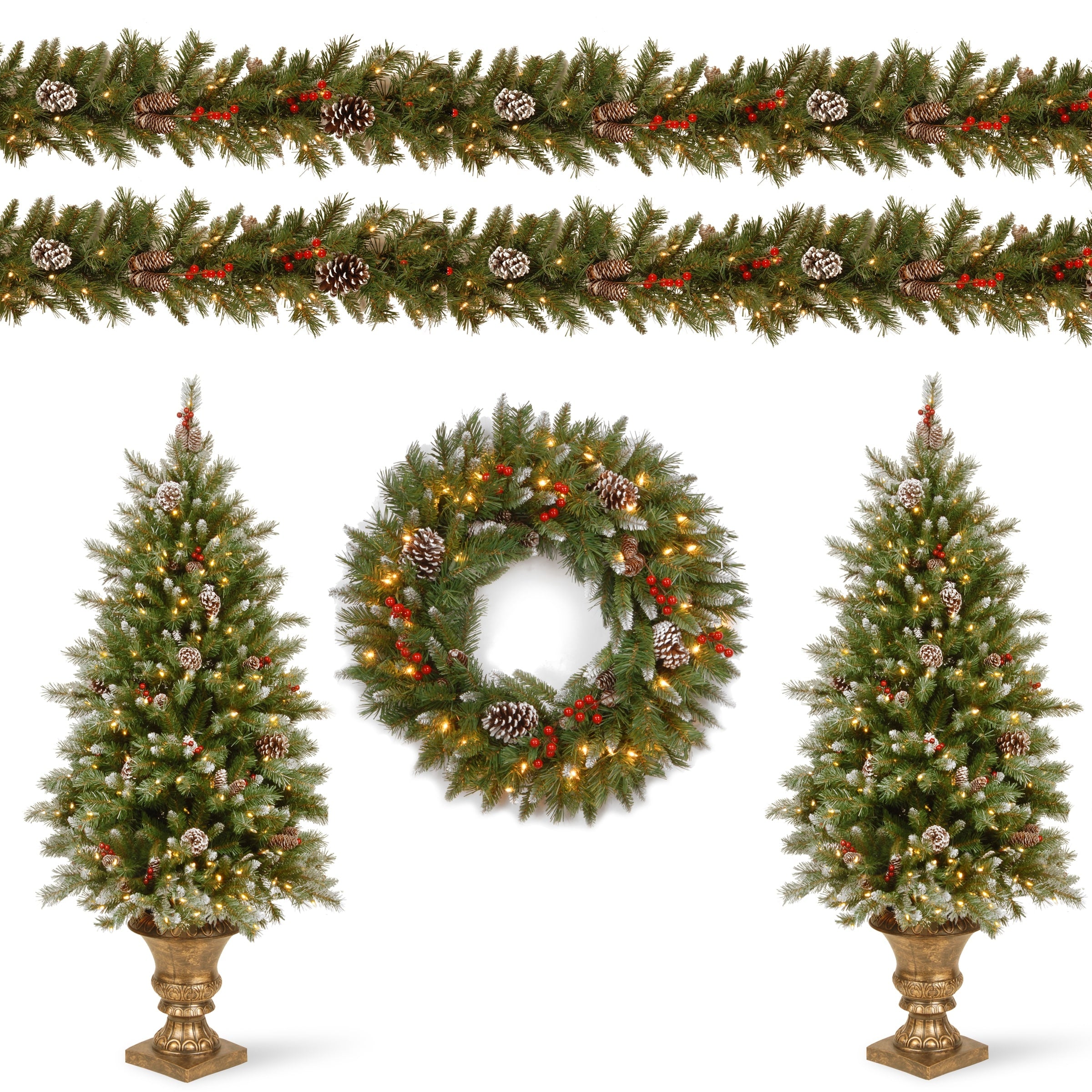 National Tree Company Pre-Lit Frosted Berry Assortment - 4 ft