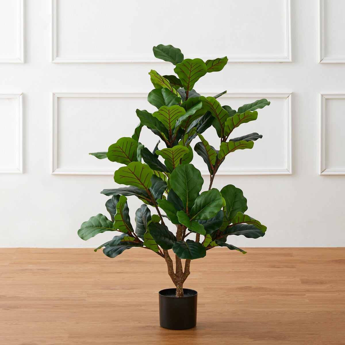 Glitzhome 3.5ft 41.25H Potted Real Touch Fiddle Leaf Fig Faux Tree - 23.5D x 41.25H