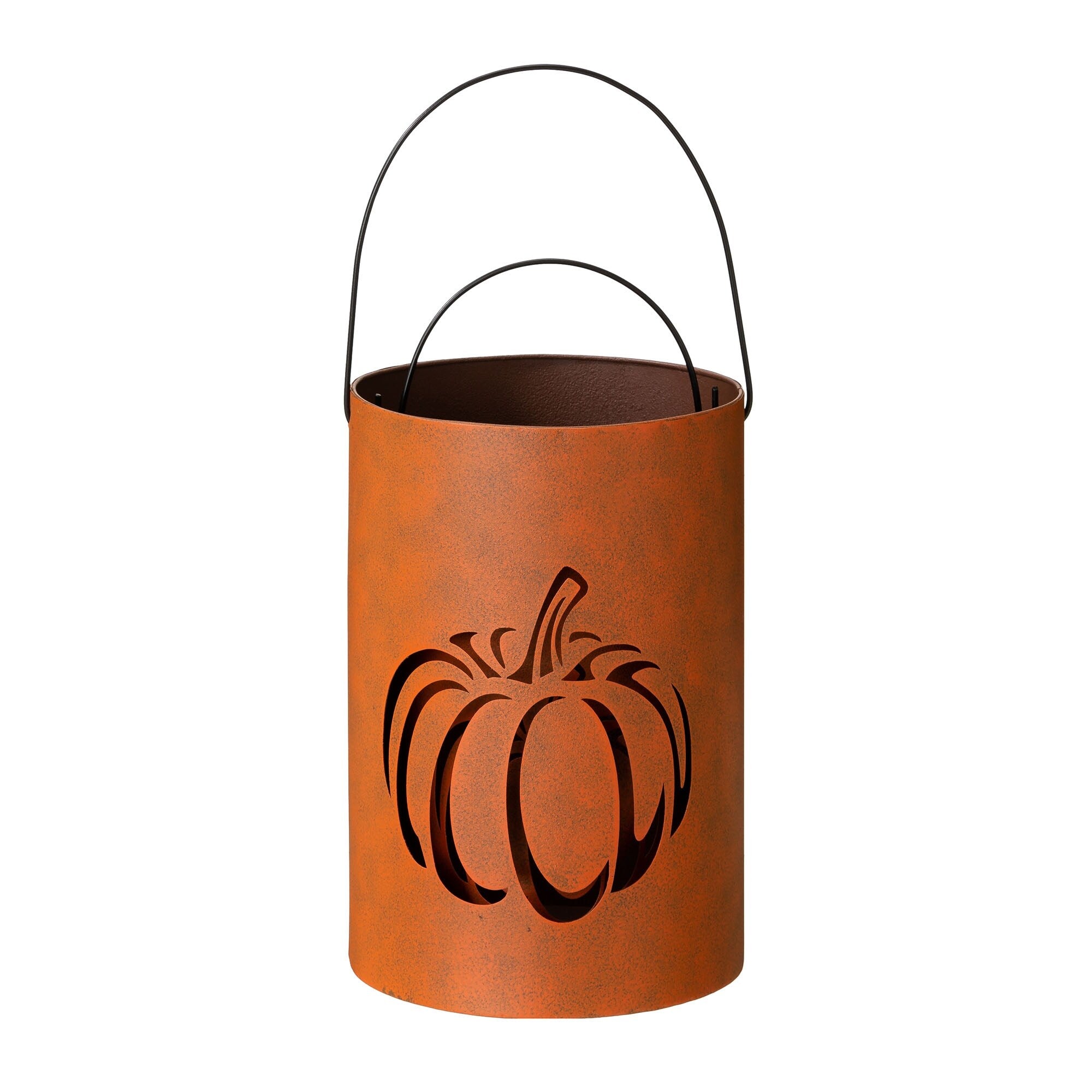 Glitzhome Set of 2 Halloween Metal Bucket Lanterns