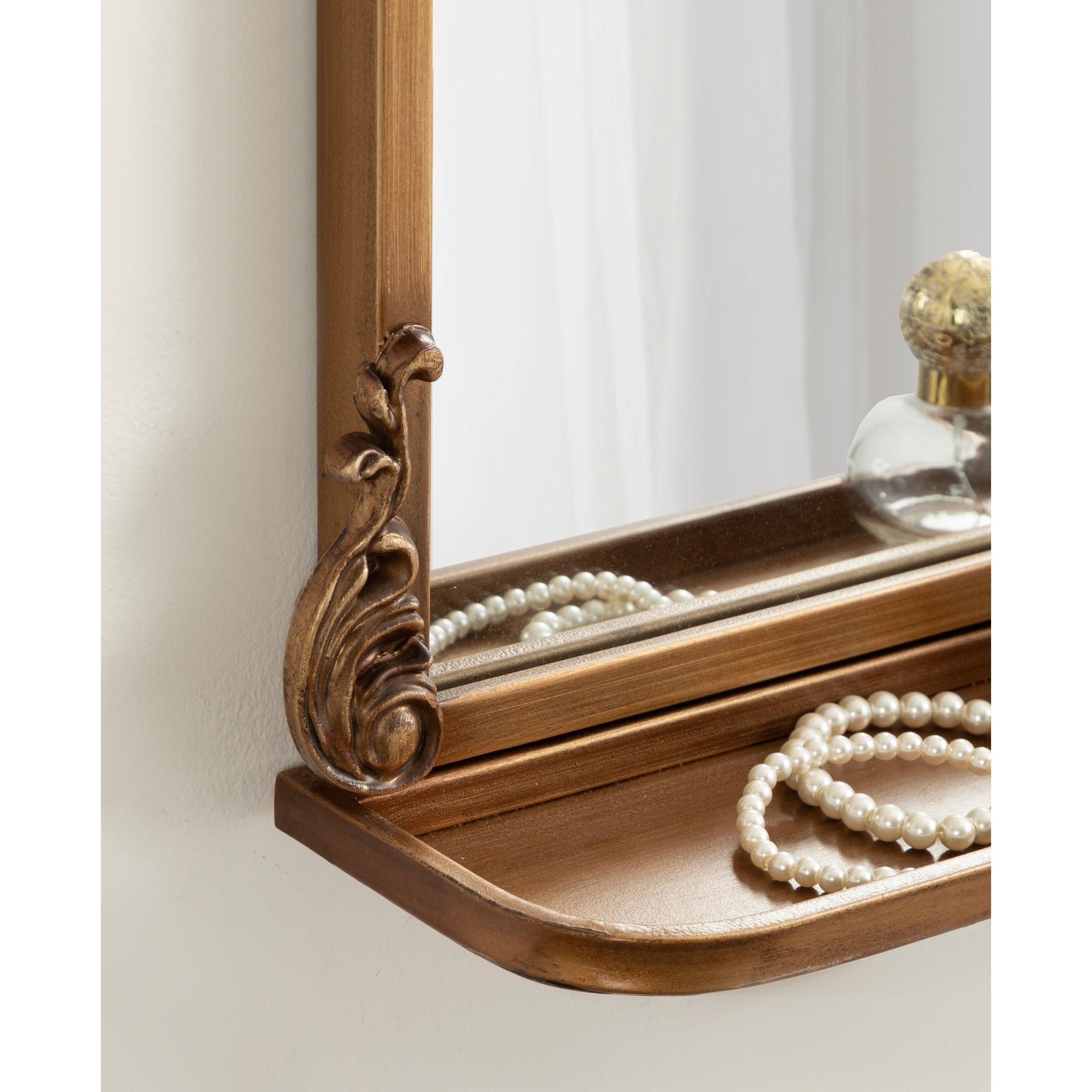 Kate and Laurel Arendahl Traditional Arch Mirror with Shelf