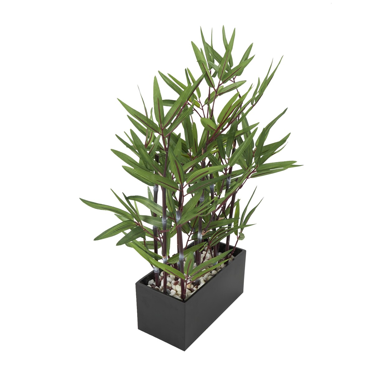 Faux Foliage Artificial Plant with Black Melamine Pot - Green - Roche River Decor