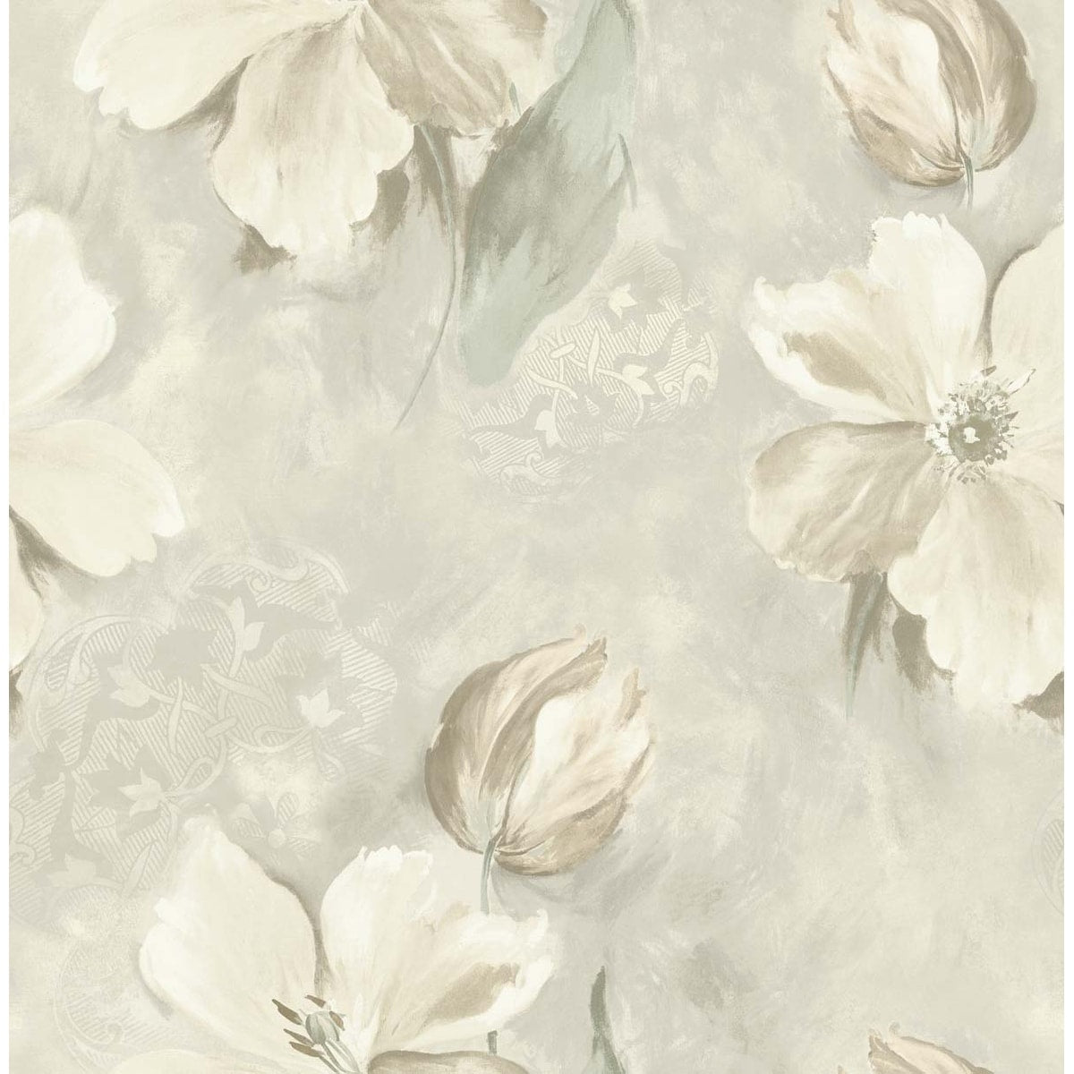 Seabrook Designs Brielle Watercolor Floral Unpasted Wallpaper