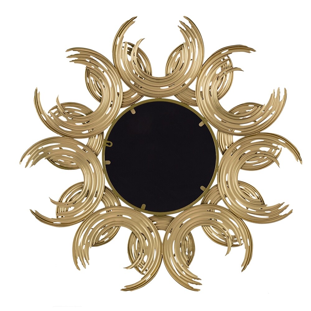 Sunburst Metal Decorative Mirror with Gold Finish