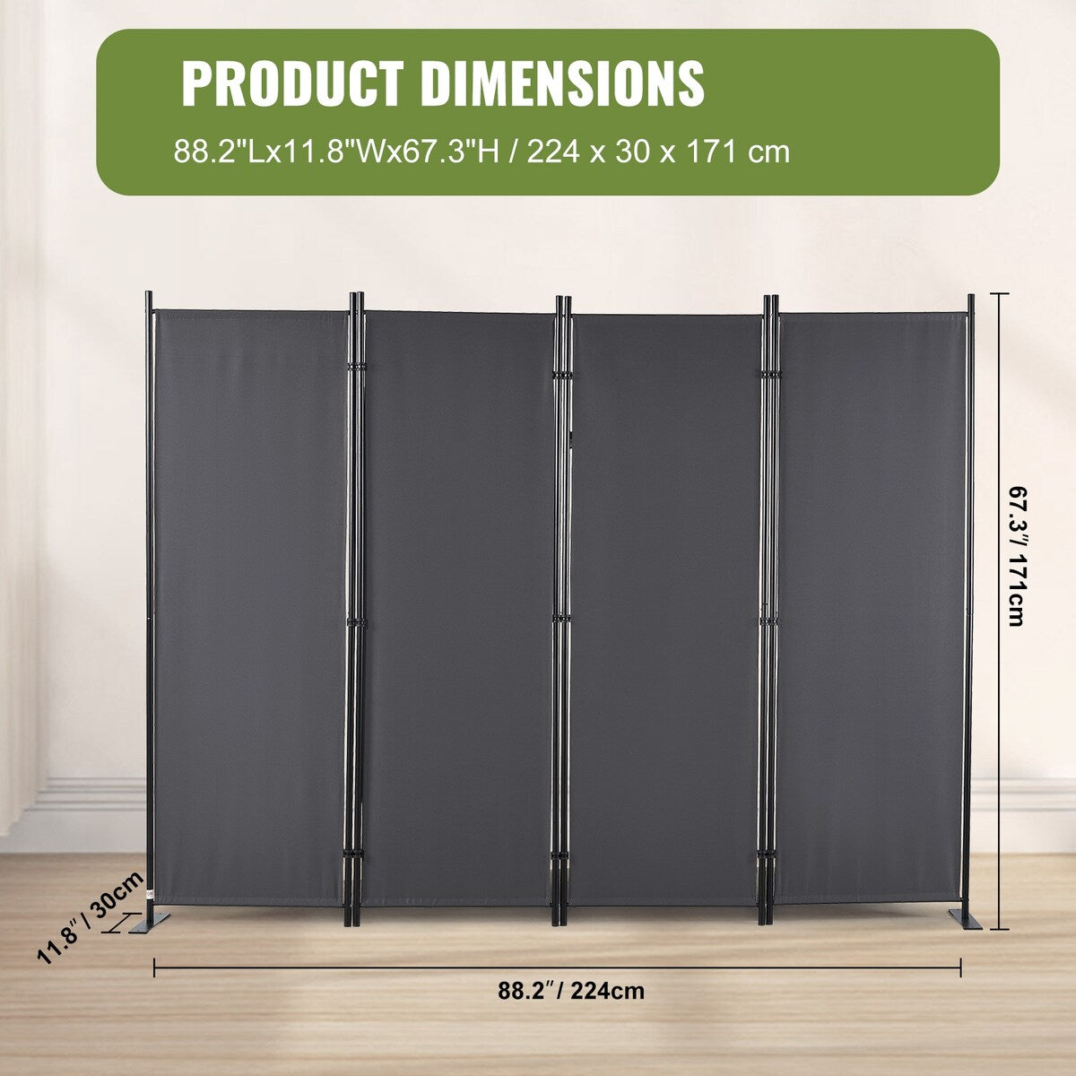 VEVOR Room Divider Folding Privacy Screens Divider Stand