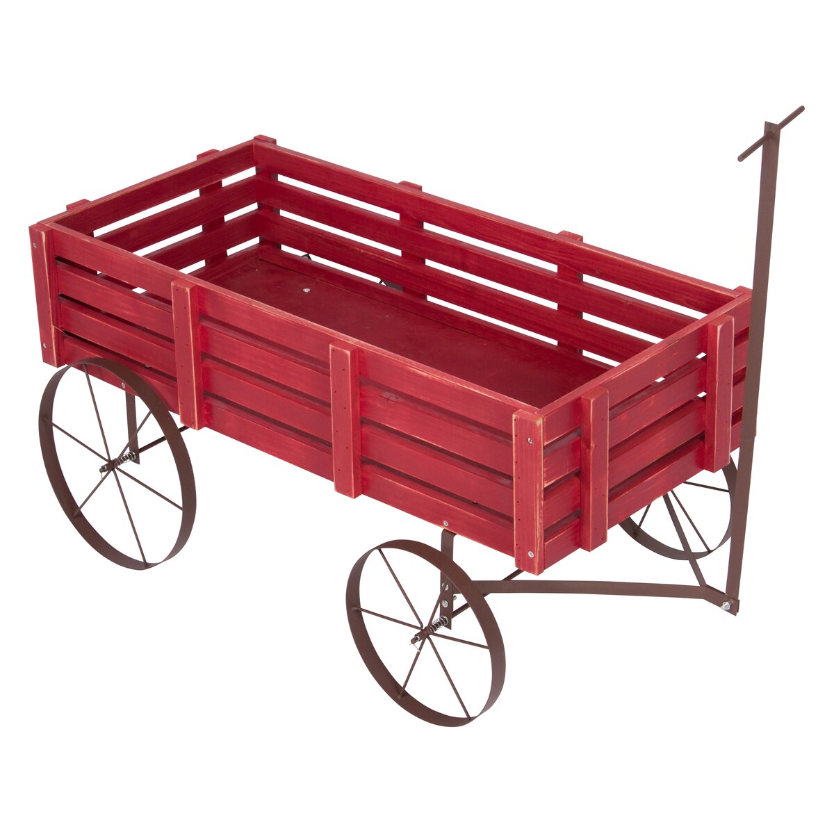 Goldcoast 51 Rustic Wagon Garden Planter with Metal Wheels