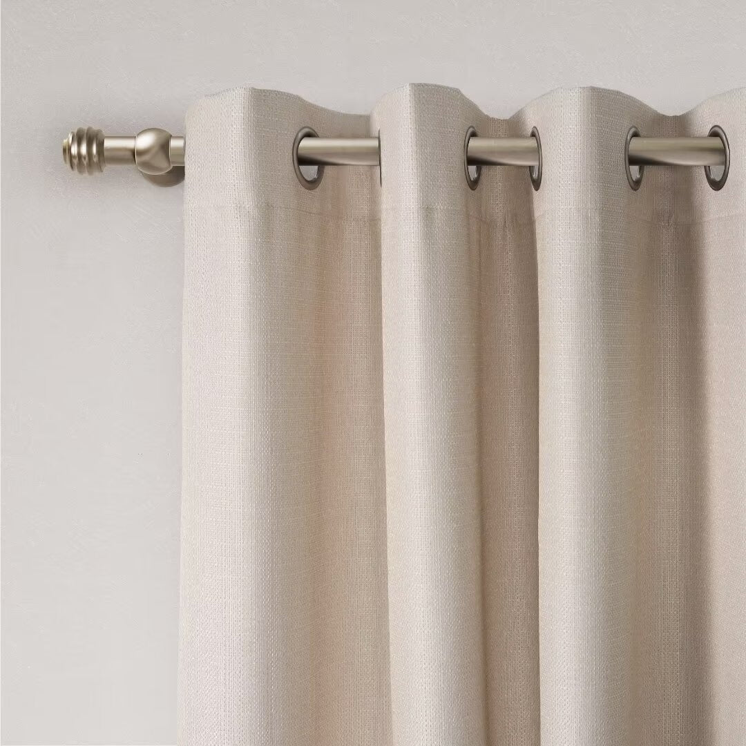 Textured Grid 100% Blackout Grommet Curtain Pair(2 Panels)